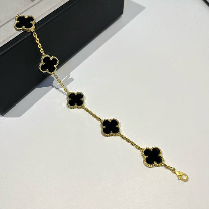 [Lunabriance]CLOVER  5 MOTIFS BLACK ONYX BRACELET