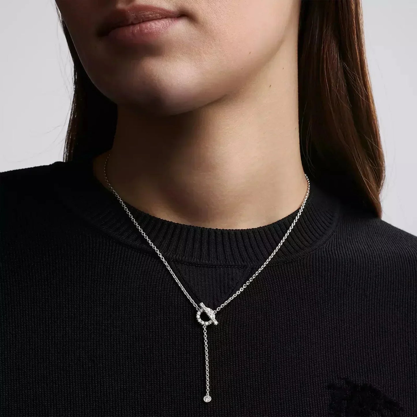 [Lunabriance]FINESSE SILVER DIAMOND NECKLACE
