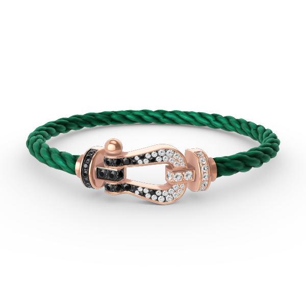 [Lunabriance]FORCE LARGE HORSESHOE BLACK WHITE DIAMOND BRACELET ROSE GOLD