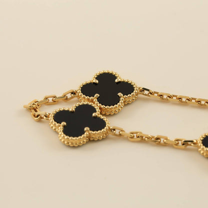 [Lunabriance]CLOVER  5 MOTIFS BLACK ONYX BRACELET