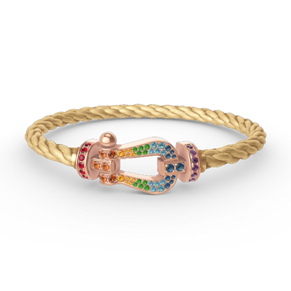 [Lunabriance]FORCE LARGE HORSESHOE  COLORED DIAMOND BRACELET ROSE GOLD