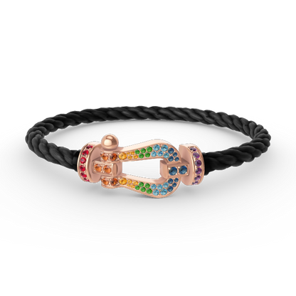 [Lunabriance]FORCE LARGE HORSESHOE  COLORED DIAMOND BRACELET ROSE GOLD