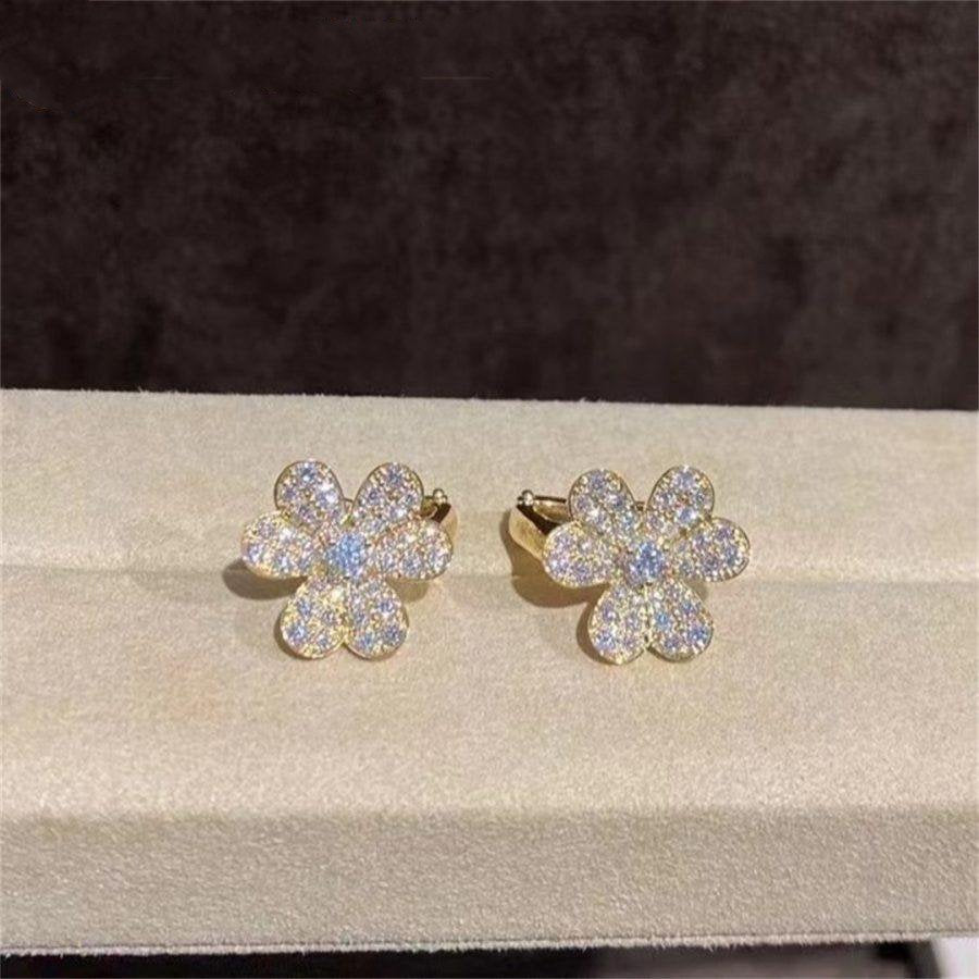 [Lunabriance]FRIVOLE GOLD FLOWER DIAMOND EARRINGS