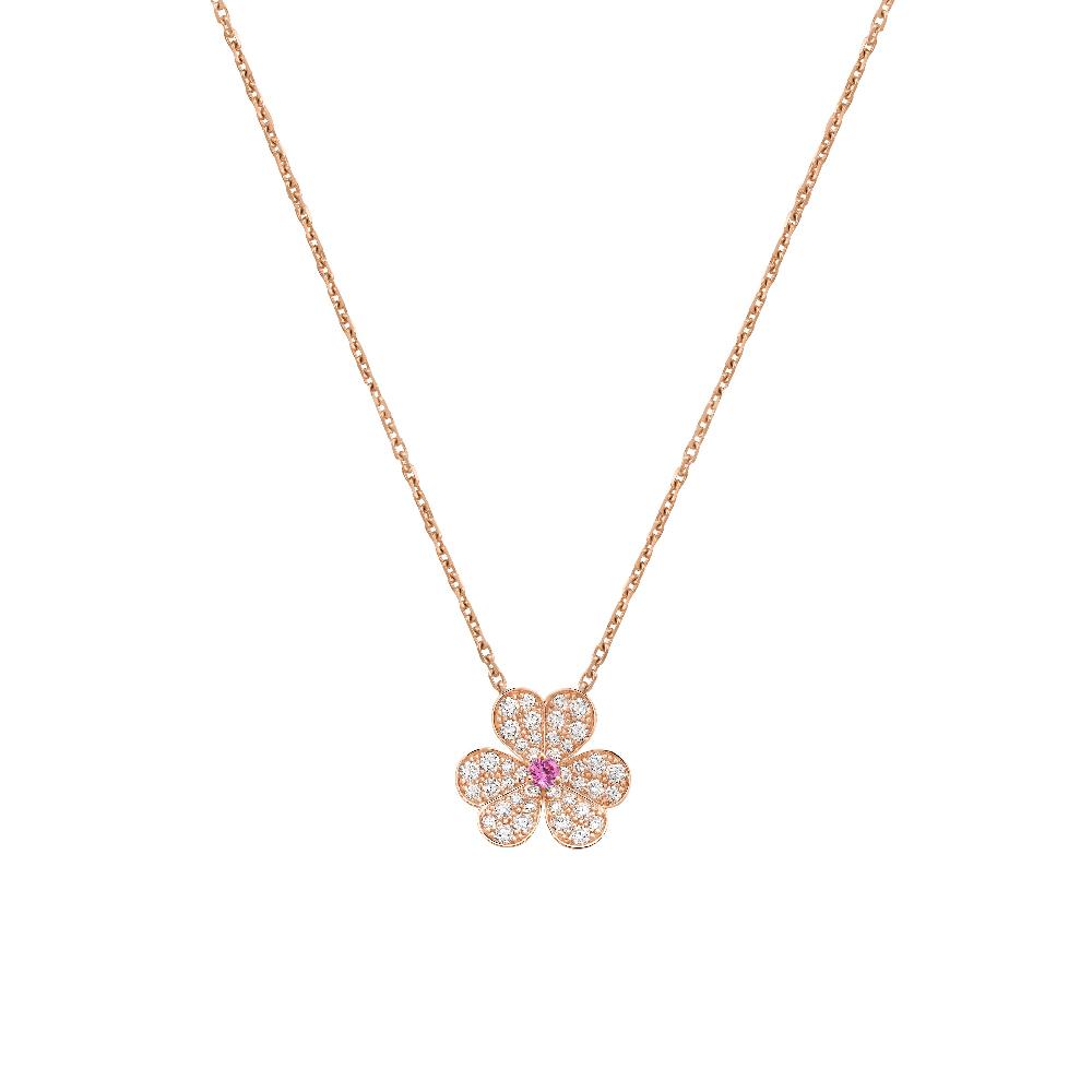 [Lunabriance]FRIVOLE ROSE GOLD FLOWER DIAMOND NECKLACE