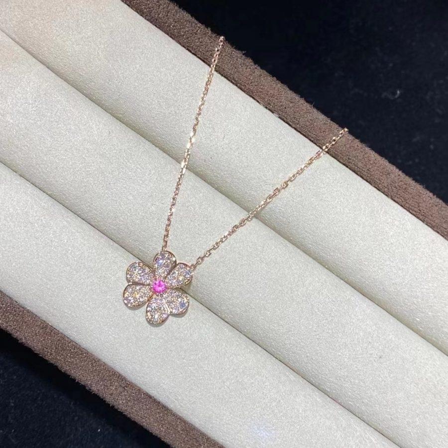 [Lunabriance]FRIVOLE ROSE GOLD FLOWER DIAMOND NECKLACE