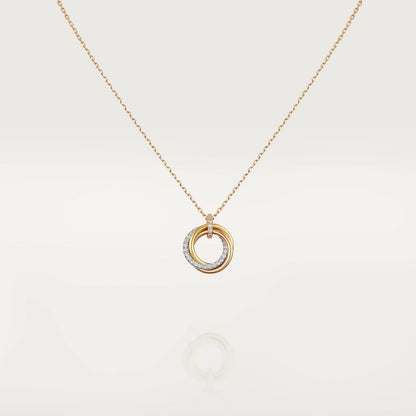 [Lunabriance]TRINITY NECKLACE SILVER GOLD PINK GOLD DIAMONDS