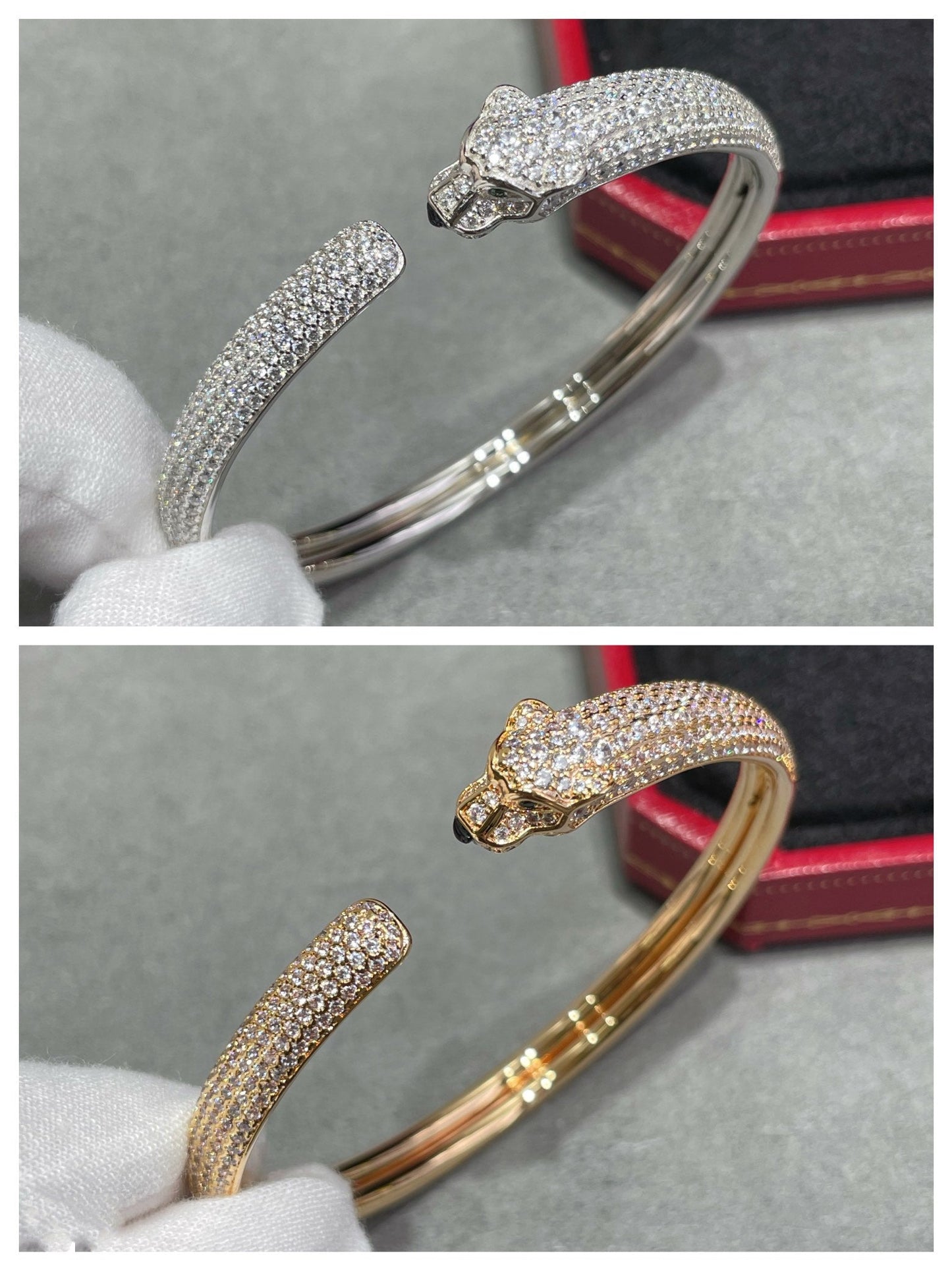 [Lunabriance]PANTHERE FULL DIAMOND OPEN BRACELET