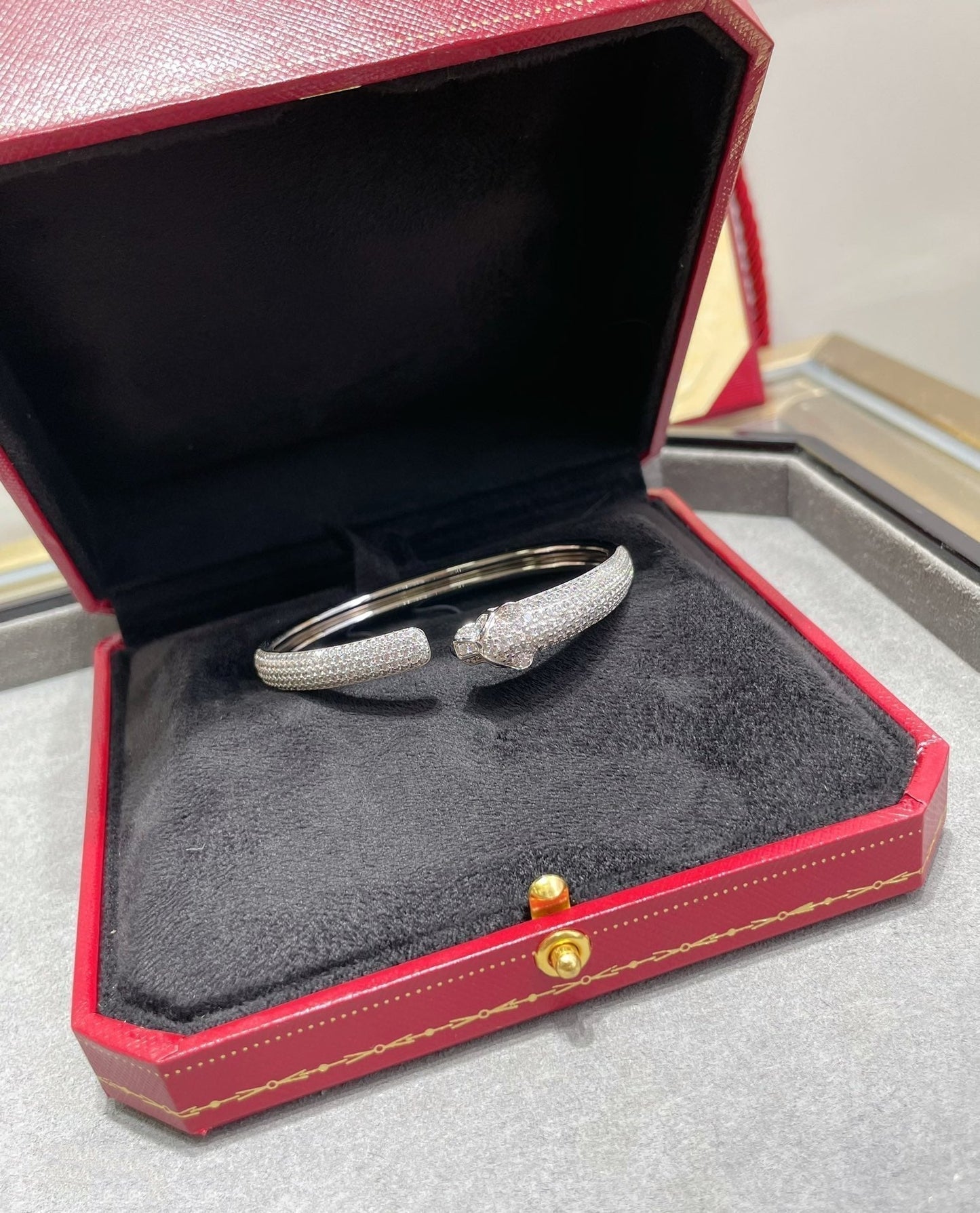 [Lunabriance]PANTHERE FULL DIAMOND OPEN BRACELET